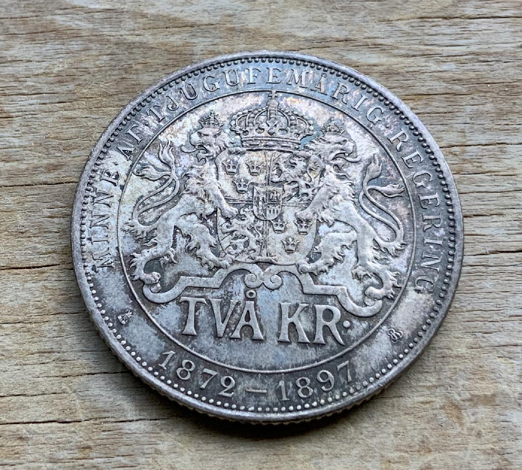 1897 Sweden 2 Kroner .800 Silver coin almost UNC C262 | Cameron Percy ...